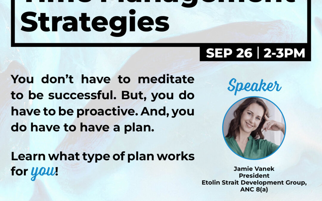 Time Management Strategies – Virtual Webinar 9/26