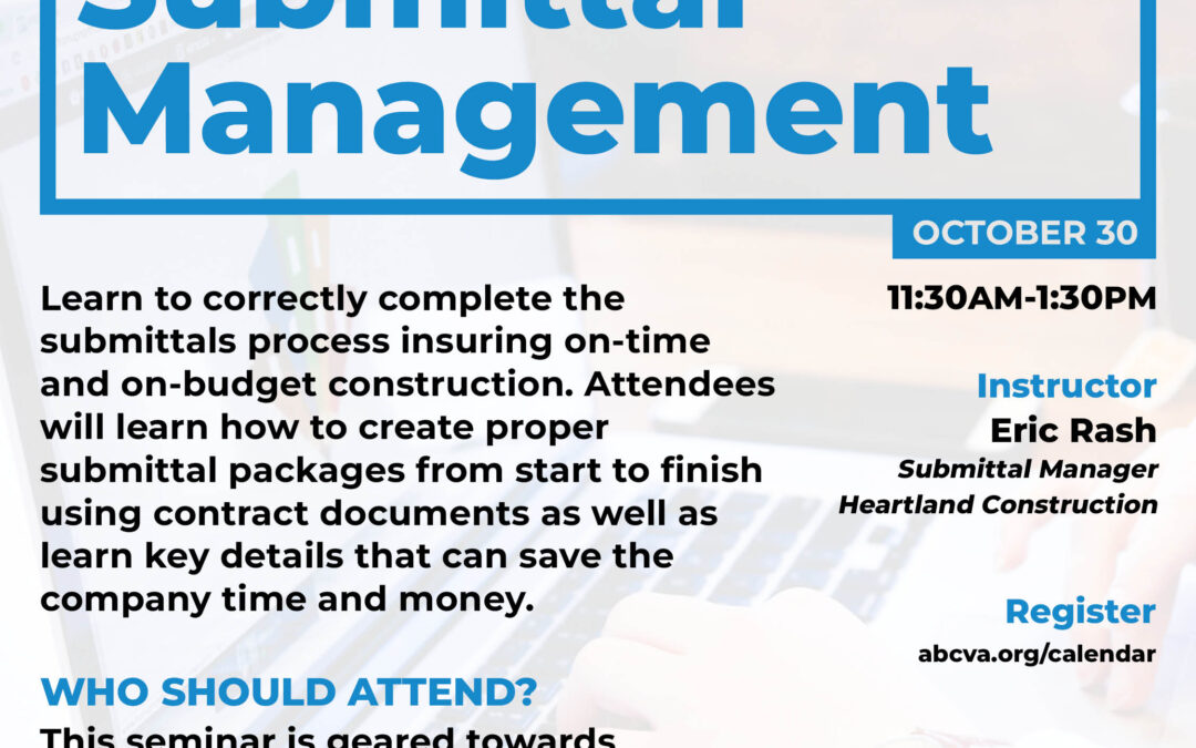 Submittal Management Seminar 10/30 HR