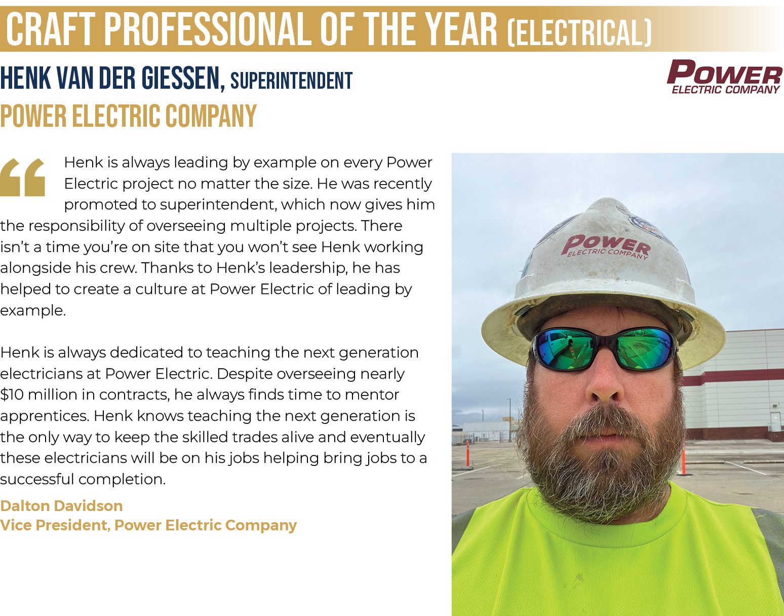 OTY Craft Henk Van Der Geissen