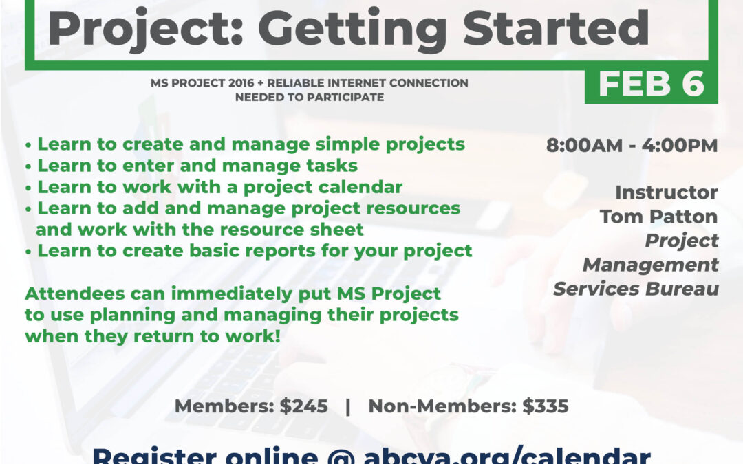 Introduction to Microsoft Project (Virtual) 2/6