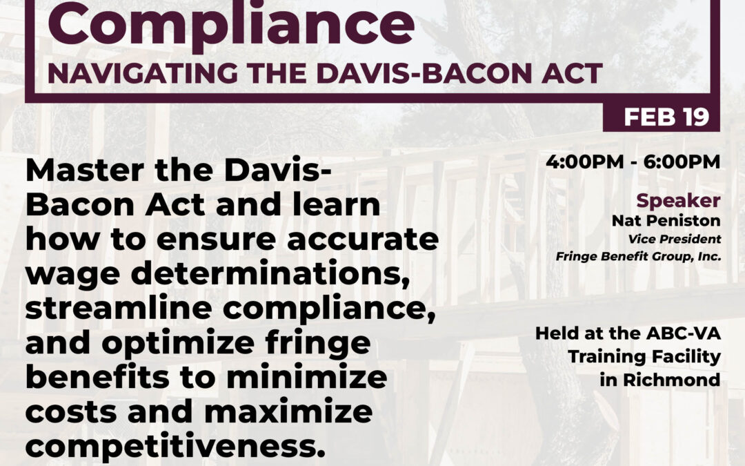 Prevailing Wage Compliance: Navigating Davis-Bacon 2/19 CV
