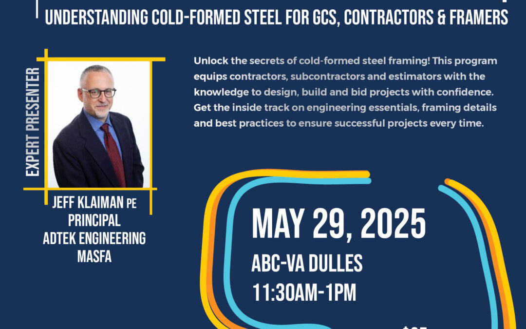 Frame It Right: Understanding Cold-Formed Steel for GCs, Contractors & Framers 5/29 NV