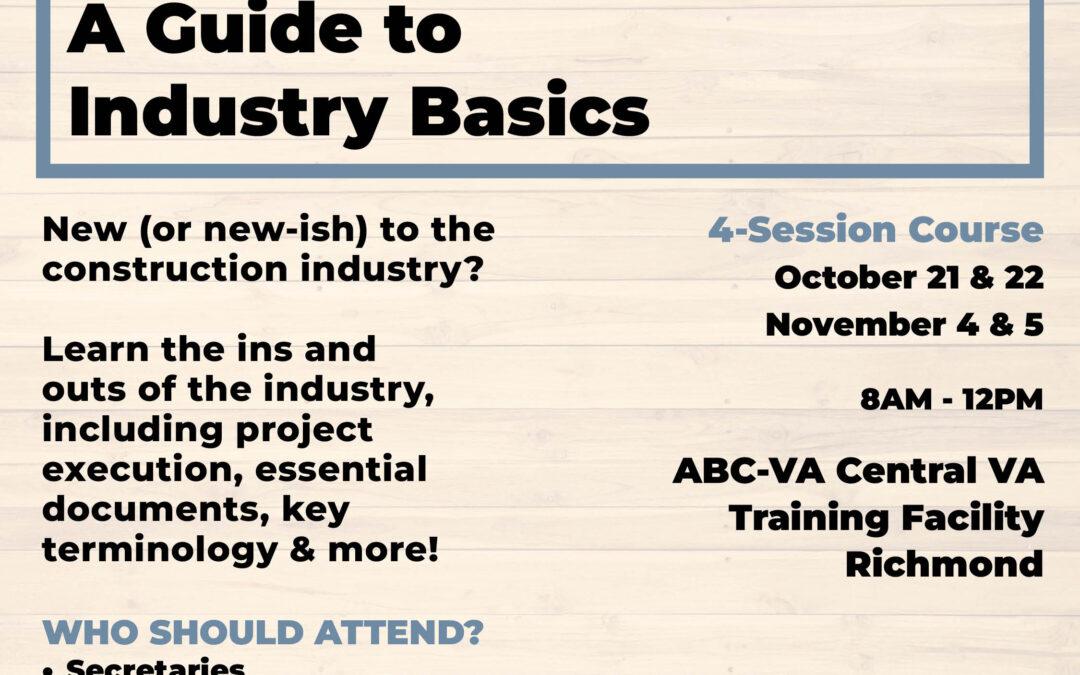 Navigating Construction: A Guide to Industry Basics 10/21 CV