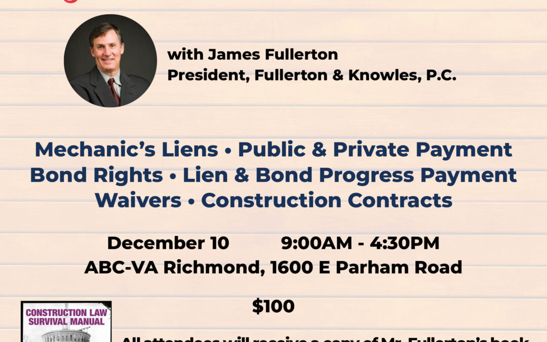 Construction Law Survival Seminar 12/10 CV