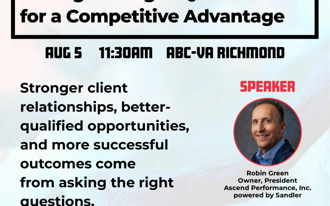 Measure Twice, Cut Once: Asking the Right Questions for a Competitive Advantage 8/5 CV